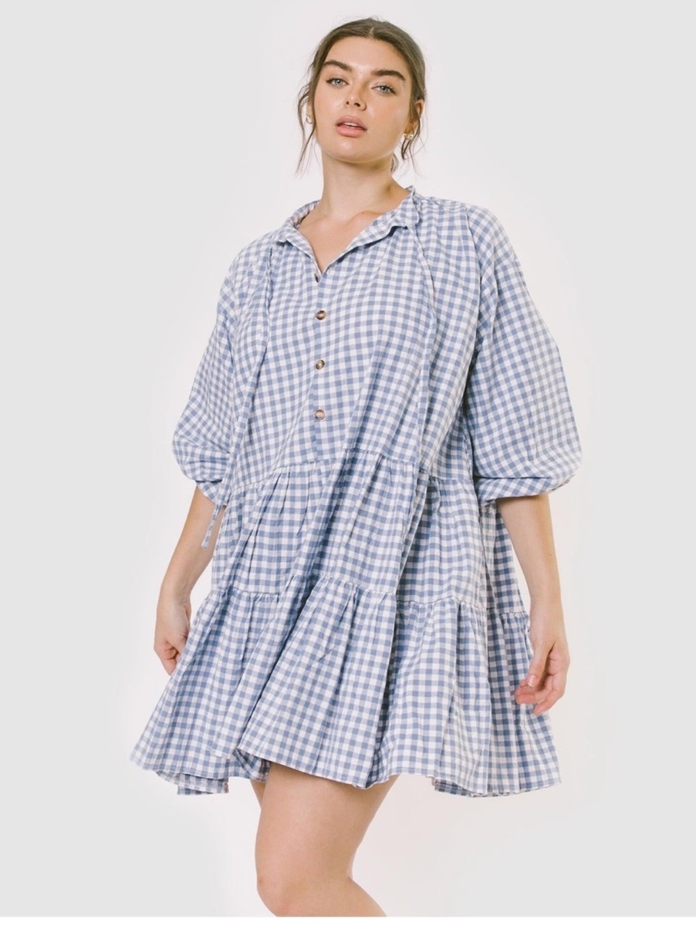 The Lullaby Club Dress Avalon Smock Dress Blue